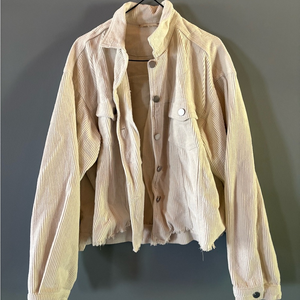 Altar'd State Cream Corduroy Jacket